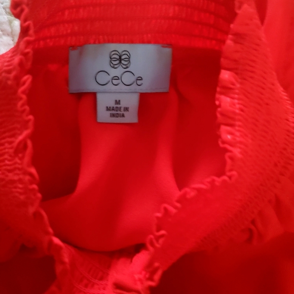 CeCe Red Halter  Dress with Smocked Waist Size Medium - Picture 5 of 9